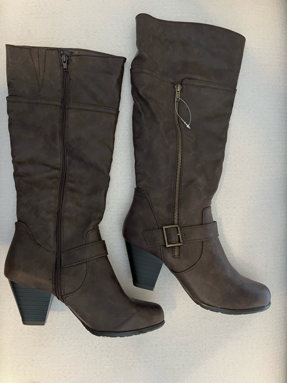 Cliffs by WHITE MOUNTAIN Dark Brown Mid-Calf Heeled Boots